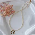 Naszyjnik z Pereł Słodkowodnych Serce Perły Naturalne Damski Elegancki Prezent