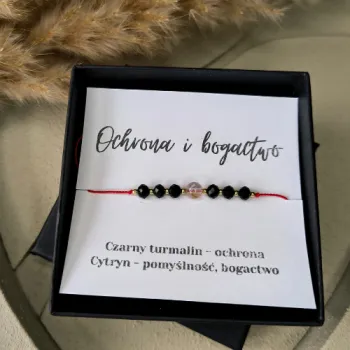 Bransoletka z kamieni naturalnych turmalin cytryn talizman ochrony i bogactwa